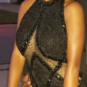 Black Beaded Formal Gown